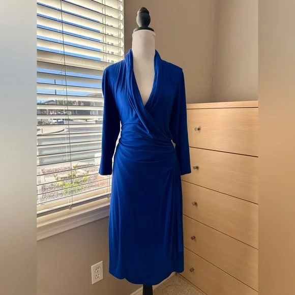 Karen Kane Royal Blue Long Sleeve Dress - Picture 4 of 5